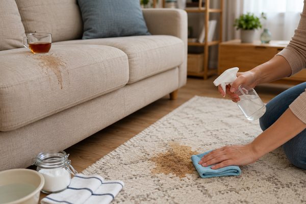 Koltuktan ve Halıdan Kurumuş Çay Lekesi Nasıl Çıkar?
