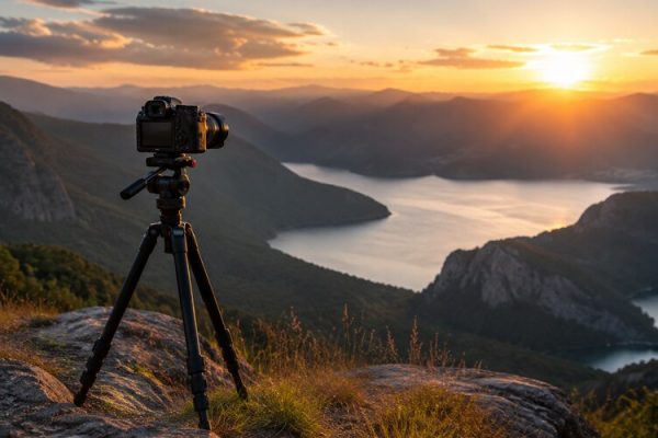 Doğa çekiminde kullanılan fotoğraf makinesi tripodu